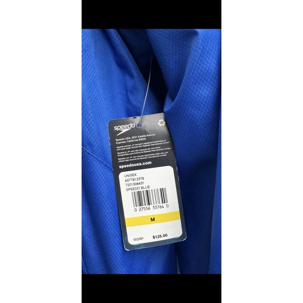 Speedo Adult Team Swim Parka ATCC‎ Dolphins Fleece Med Lined Coat Royal Blue NWT